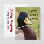 Uitnodiging Gele & Blauwe Duck Hunting Party (Voorkant / Achterkant)