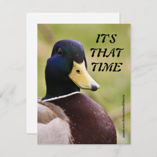 Uitnodiging Gele & Blauwe Duck Hunting Party (Voorkant / Achterkant)