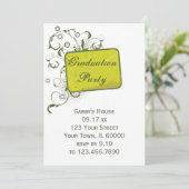 Uitnodiging Gele Groene GraduPartij (Staand voorkant)