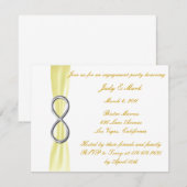 Uitnodiging Gele Infinity Engagement Party (Voorkant / Achterkant)