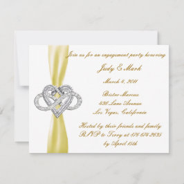 Uitnodiging Gele Infinity Heart Engagement Party