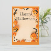 Uitnodiging Gelukkig Halloween (Staand voorkant)