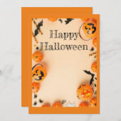 Uitnodiging Gelukkig Halloween (Voorkant / Achterkant)