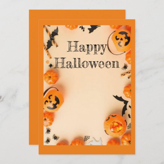 Uitnodiging Gelukkig Halloween (Voorkant / Achterkant)