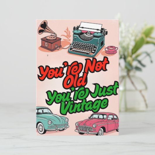 Uitnodiging Gelukkige Verjaardagskaarten (Staand voorkant)