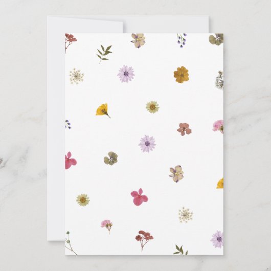 Uitnodiging geperste bloem bewaar de datum (Achterkant)