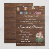 Uitnodiging geslacht bekendmaking feest met houten (Voorkant / Achterkant)