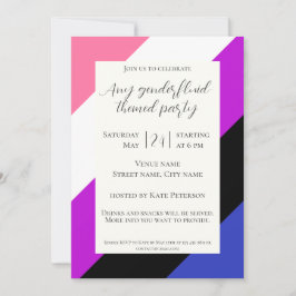 Uitnodiging geslacht vloeibare queer vlag feest vi