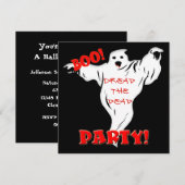 Uitnodiging Ghost Halloween Party (Voorkant / Achterkant)