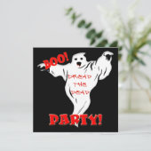 Uitnodiging Ghost Halloween Party (Staand voorkant)