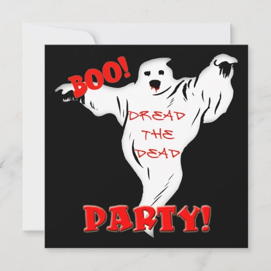 Uitnodiging Ghost Halloween Party (Voorkant)