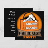 Uitnodiging Ghost Halloween Party (Voorkant / Achterkant)