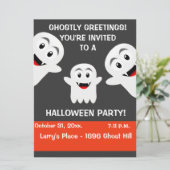 Uitnodiging Ghost Halloween Party (Staand voorkant)