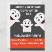Uitnodiging Ghost Halloween Party (Voorkant)