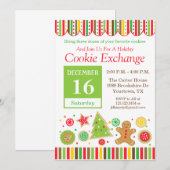 Uitnodiging Gingerbread Holiday Cookie Exchange (Voorkant / Achterkant)