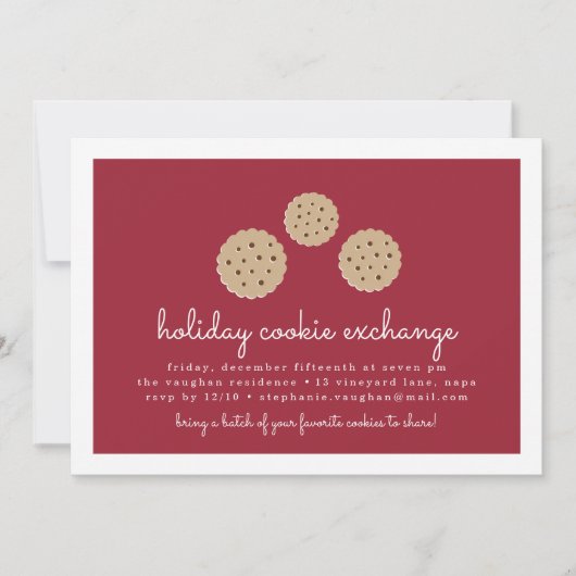 Uitnodiging Gingersnap Holiday Cookie Exchange (Voorkant)