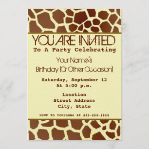 Uitnodiging Giraffe-drukkerij