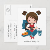 Uitnodiging Girl Game Night Video Game Party (Voorkant / Achterkant)