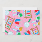 Uitnodiging Girl Science Birthday Party (Achterkant)