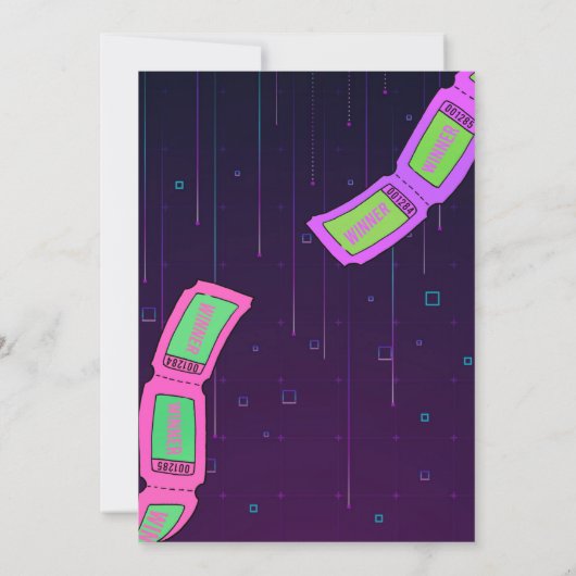 Uitnodiging Girls Arcade Birthday (Achterkant)