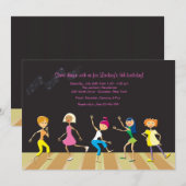 Uitnodiging Girls Dansparty (Voorkant / Achterkant)