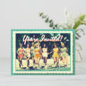 Uitnodiging  Girl's Weekend Beach Party (Staand voorkant)