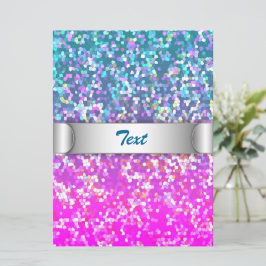 Uitnodiging Glitter Grafische Achtergrond (Staand voorkant)