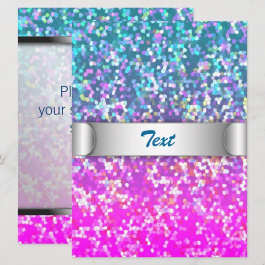 Uitnodiging Glitter Grafische Achtergrond (Voorkant / Achterkant)