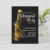 Uitnodiging Glitter Retirement Party (Staand voorkant)