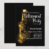 Uitnodiging Glitter Retirement Party (Voorkant / Achterkant)