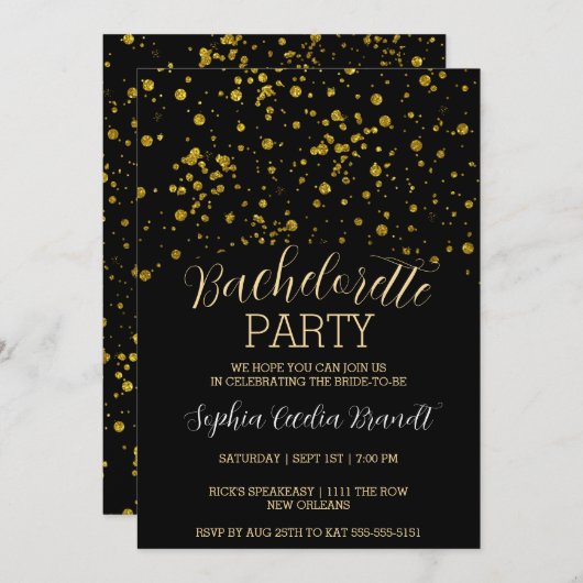 Uitnodiging Glitter Splash Party (Voorkant / Achterkant)