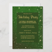 Uitnodiging Glitzy Green Holiday Party (Voorkant)