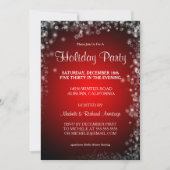 Uitnodiging Glitzy Red Holiday Party (Voorkant)