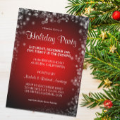 Uitnodiging Glitzy Red Holiday Party