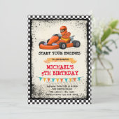 Uitnodiging go kart feestje (Staand voorkant)