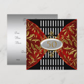 Uitnodiging Gold Black Birthday Jubileum (Voorkant / Achterkant)