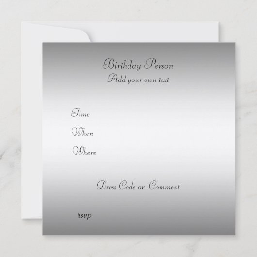 Uitnodiging Gold Black Birthday Jubileum (Achterkant)