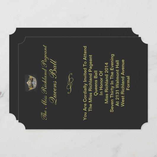 Uitnodiging Gold Crown (Voorkant / Achterkant)