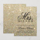 Uitnodiging - Gold Glit Fab Mevrouw Vrijgezellenfe (Voorkant / Achterkant)