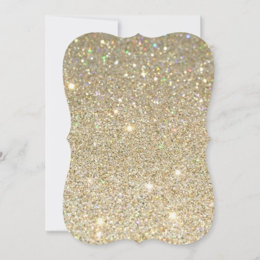 Uitnodiging - Gold Glitter Fab Sweet 16  (Achterkant)