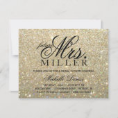 Uitnodiging - Gold Glitter future mevrouw Vrijgeze (Voorkant)