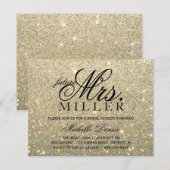 Uitnodiging - Gold Glitter future mevrouw Vrijgeze (Voorkant / Achterkant)
