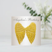 Uitnodiging Gold Wings (Staand voorkant)