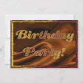 Uitnodiging Golden Birthday Party (Voorkant)