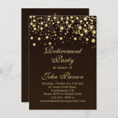 Uitnodiging Golden confetti Retirement Party (Voorkant / Achterkant)