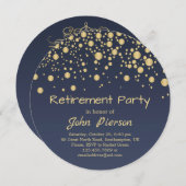 Uitnodiging Golden confetti Retirement Party (Voorkant / Achterkant)