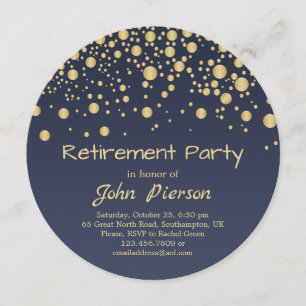 Uitnodiging Golden confetti Retirement Party