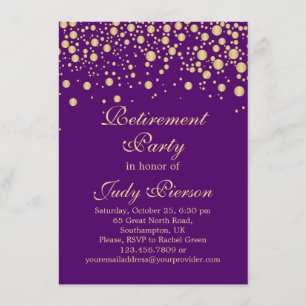 Uitnodiging Golden confetti Retirement Party