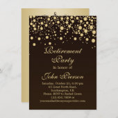 Uitnodiging Golden confetti Retirement Party (Voorkant / Achterkant)