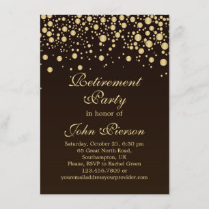 Uitnodiging Golden confetti Retirement Party